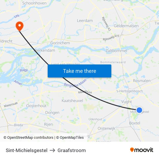 Sint-Michielsgestel to Graafstroom map