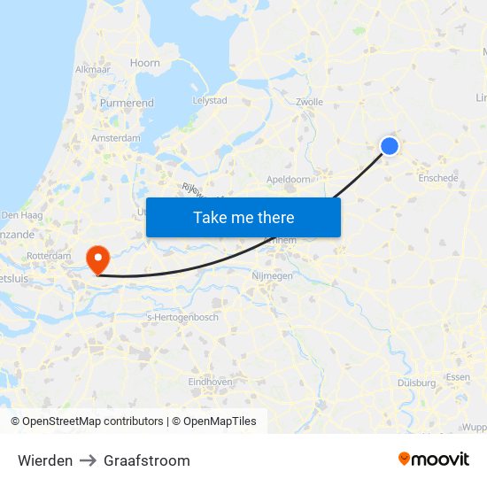 Wierden to Graafstroom map