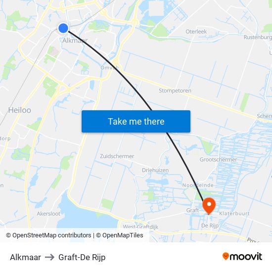 Alkmaar to Graft-De Rijp map
