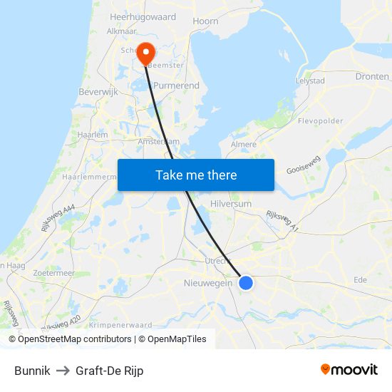 Bunnik to Graft-De Rijp map