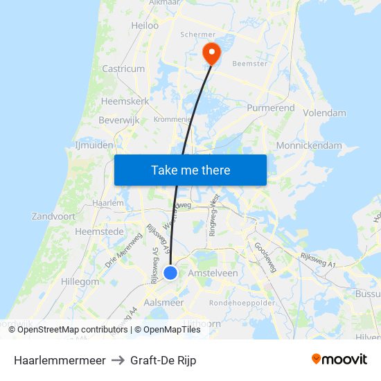 Haarlemmermeer to Graft-De Rijp map