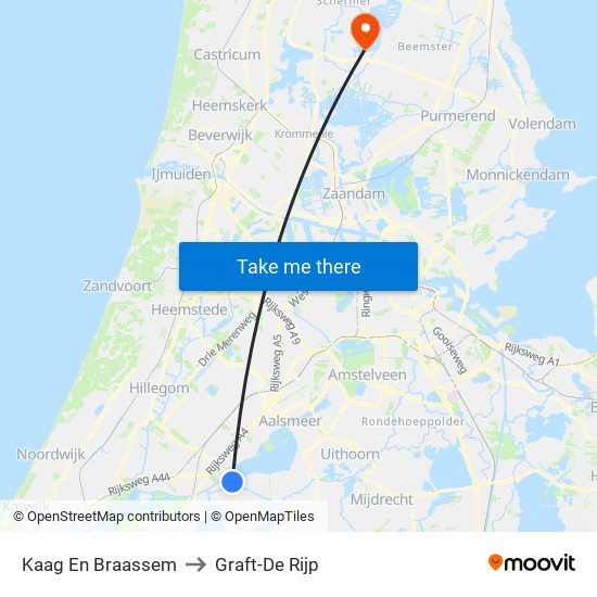 Kaag En Braassem to Graft-De Rijp map