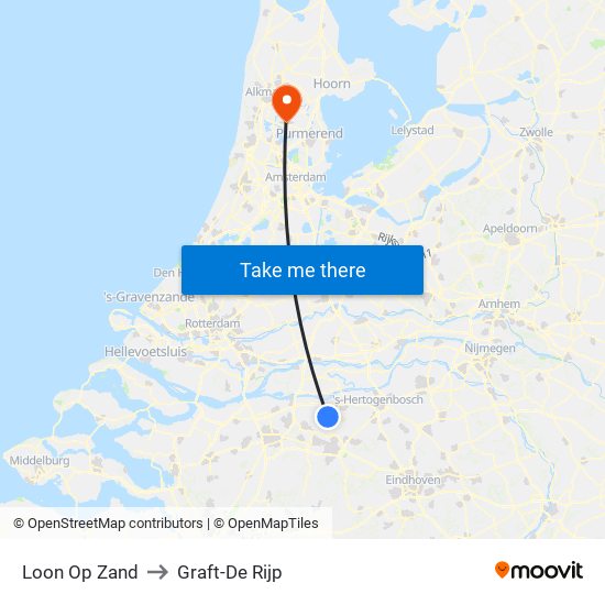 Loon Op Zand to Graft-De Rijp map