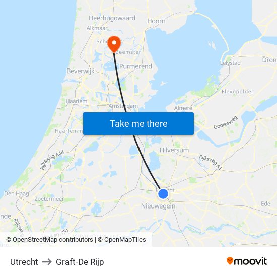 Utrecht to Graft-De Rijp map