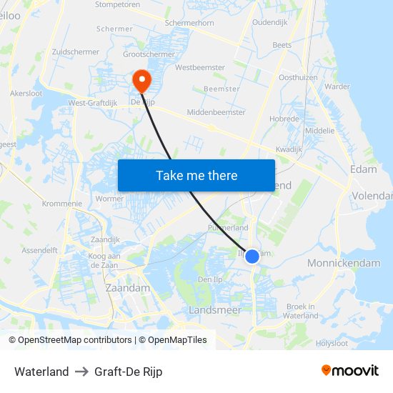 Waterland to Graft-De Rijp map