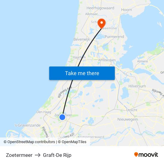 Zoetermeer to Graft-De Rijp map