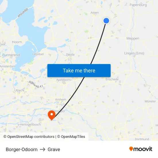 Borger-Odoorn to Grave map