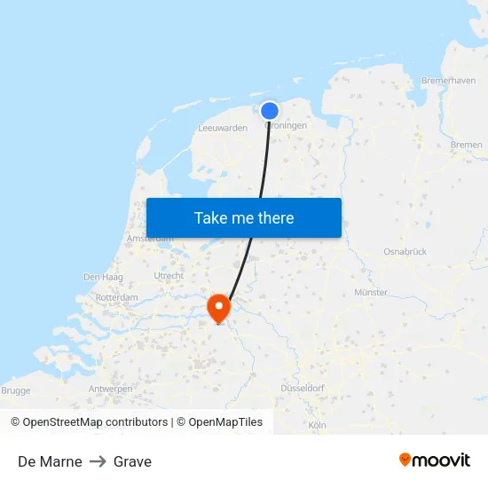 De Marne to Grave map