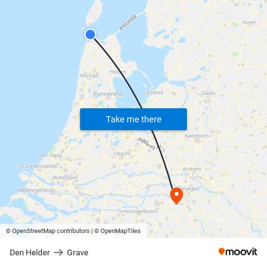 Den Helder to Grave map