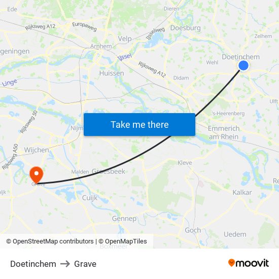 Doetinchem to Grave map