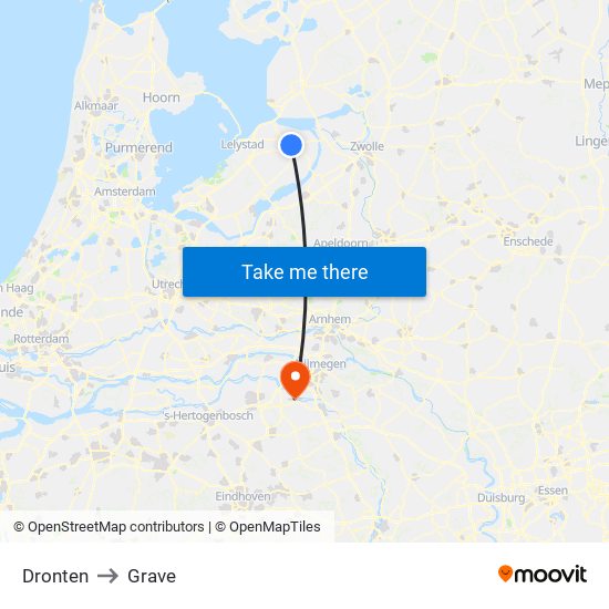 Dronten to Grave map