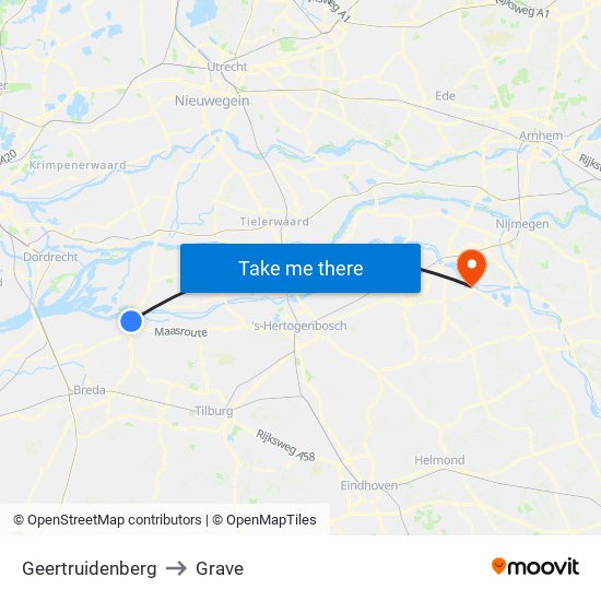 Geertruidenberg to Grave map