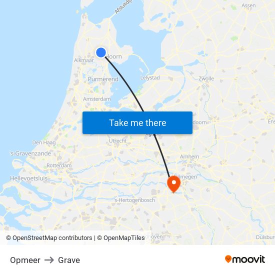 Opmeer to Grave map