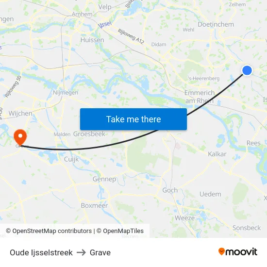 Oude Ijsselstreek to Grave map