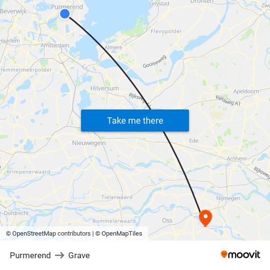 Purmerend to Grave map