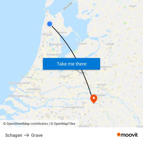 Schagen to Grave map