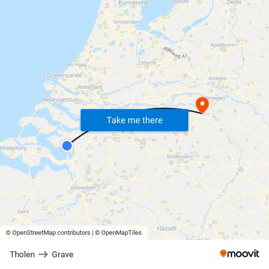 Tholen to Grave map