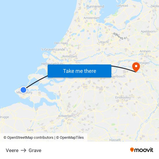 Veere to Grave map