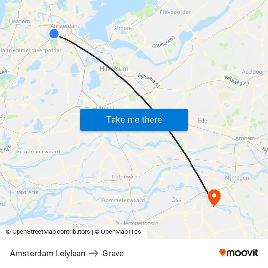 Amsterdam Lelylaan to Grave map