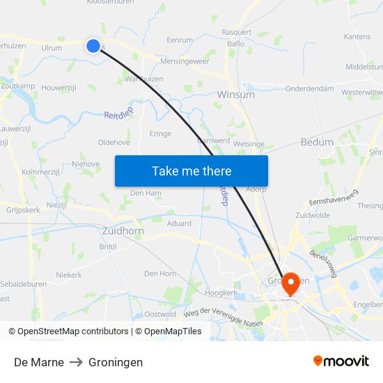 De Marne to Groningen map