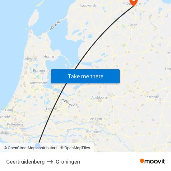 Geertruidenberg to Groningen map