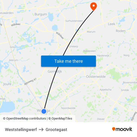 Weststellingwerf to Grootegast map