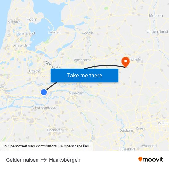 Geldermalsen to Haaksbergen map