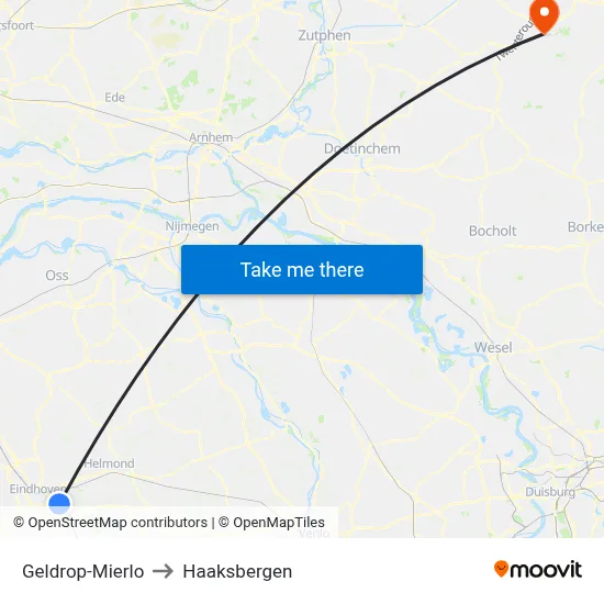 Geldrop-Mierlo to Haaksbergen map