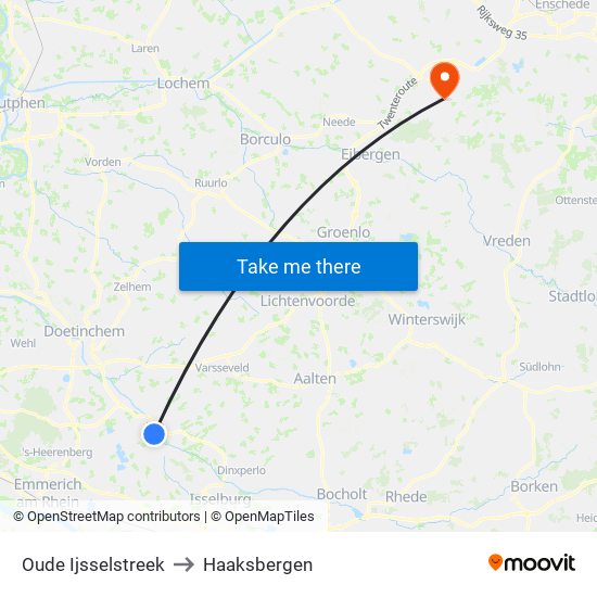 Oude Ijsselstreek to Haaksbergen map