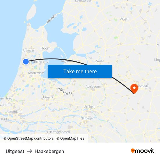 Uitgeest to Haaksbergen map