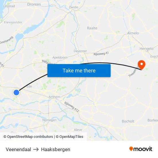 Veenendaal to Haaksbergen map