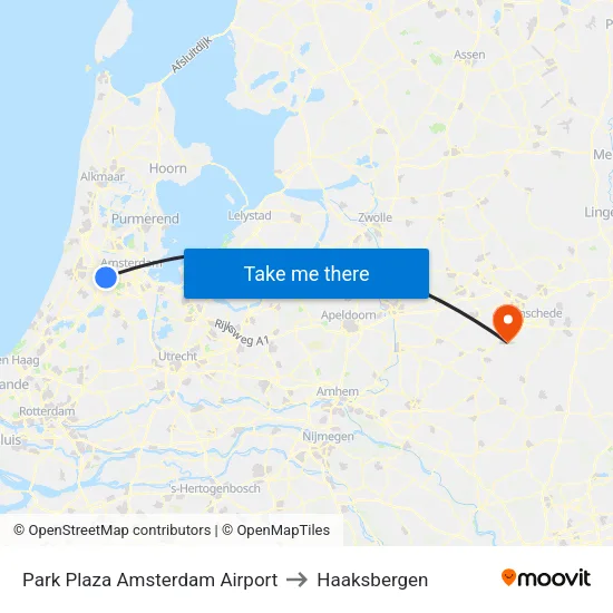 Park Plaza Amsterdam Airport to Haaksbergen map