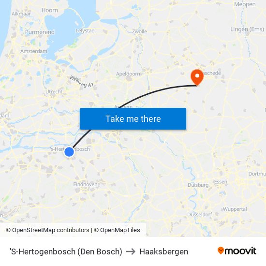 'S-Hertogenbosch (Den Bosch) to Haaksbergen map