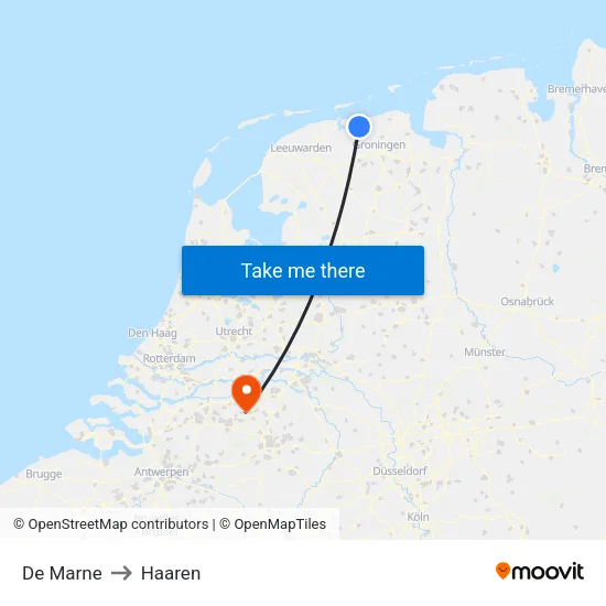 De Marne to Haaren map