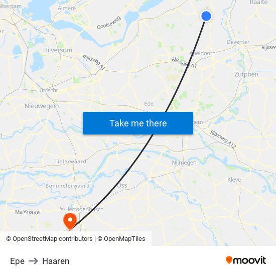 Epe to Haaren map