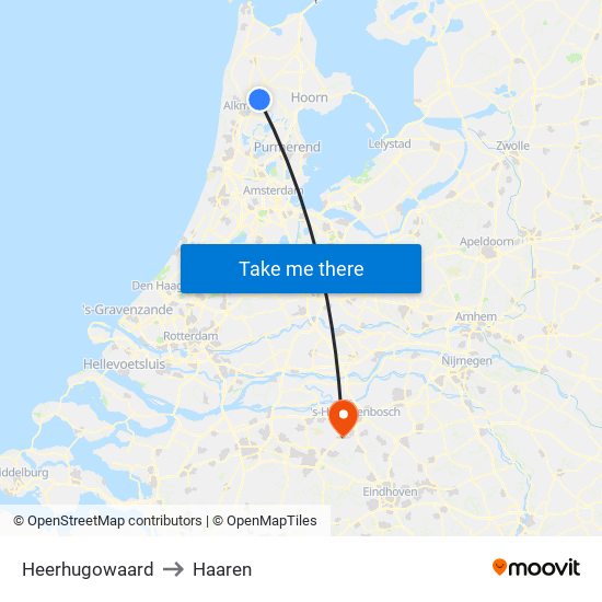 Heerhugowaard to Haaren map