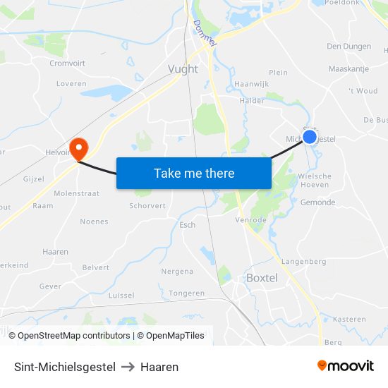 Sint-Michielsgestel to Haaren map