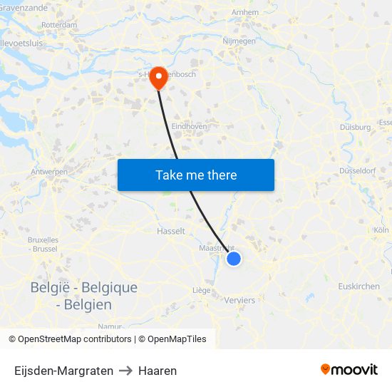 Eijsden-Margraten to Haaren map