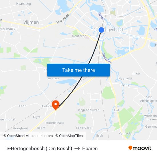 'S-Hertogenbosch (Den Bosch) to Haaren map