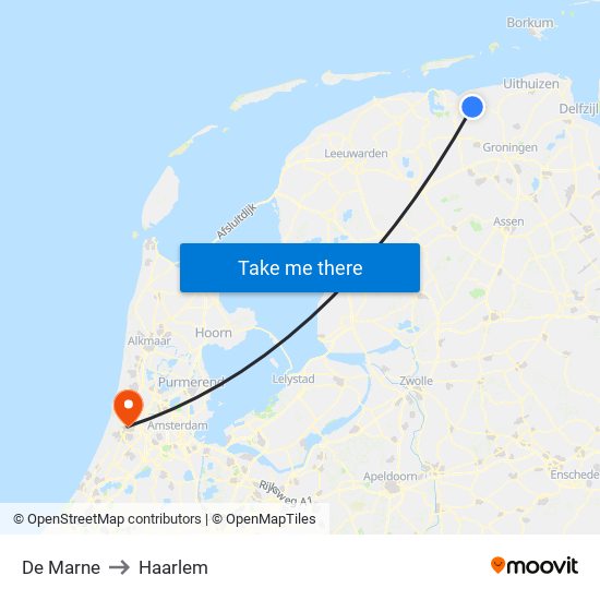 De Marne to Haarlem map