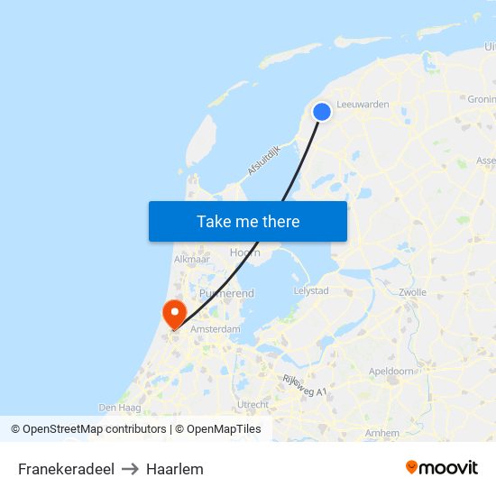 Franekeradeel to Haarlem map