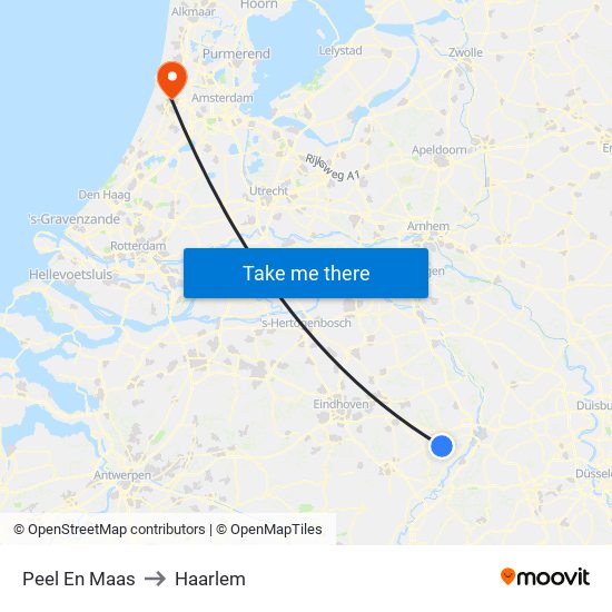 Peel En Maas to Haarlem map