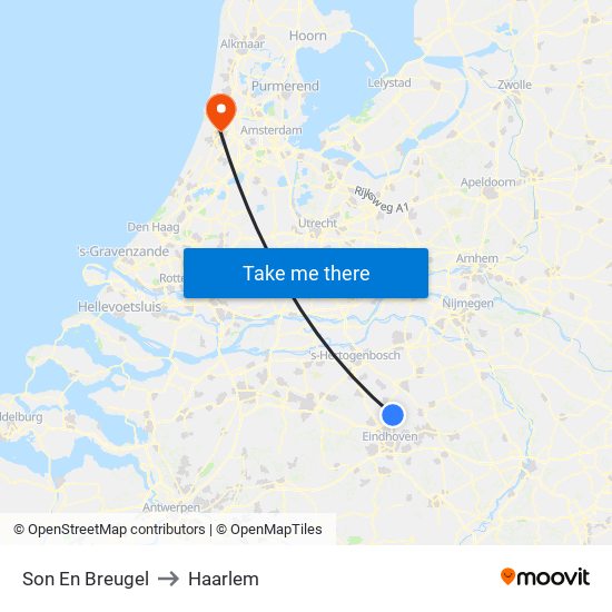 Son En Breugel to Haarlem map