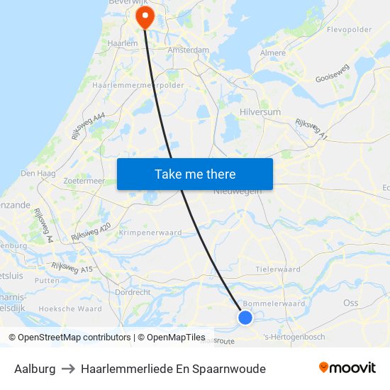 Aalburg to Haarlemmerliede En Spaarnwoude map