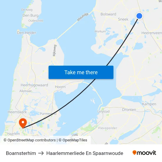 Boarnsterhim to Haarlemmerliede En Spaarnwoude map