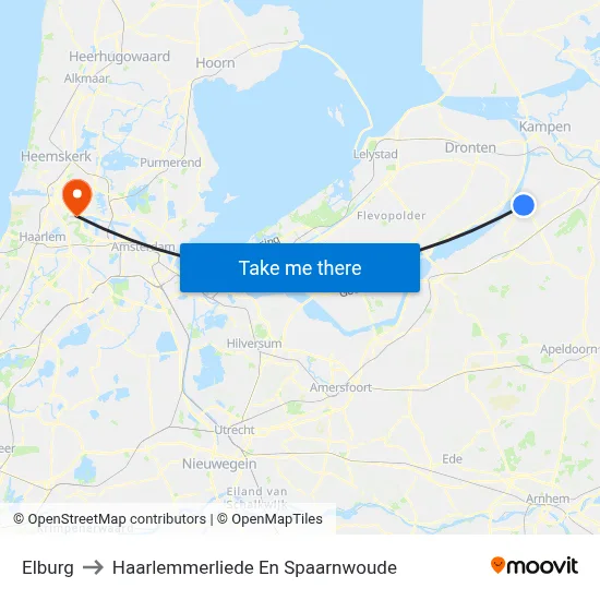 Elburg to Haarlemmerliede En Spaarnwoude map