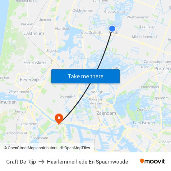 Graft-De Rijp to Haarlemmerliede En Spaarnwoude map