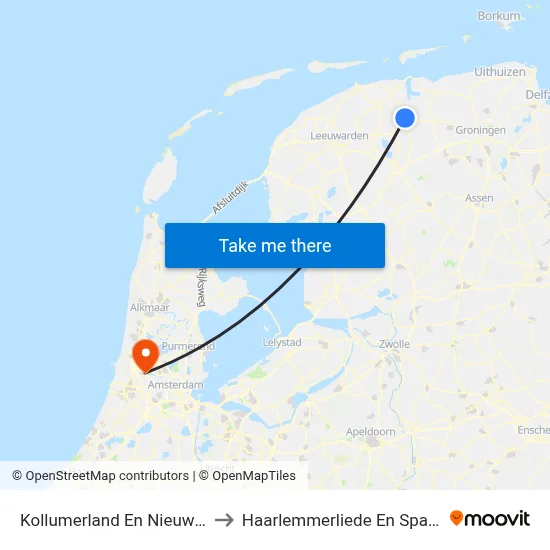 Kollumerland En Nieuwkruisland to Haarlemmerliede En Spaarnwoude map