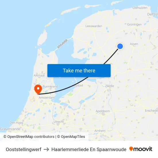 Ooststellingwerf to Haarlemmerliede En Spaarnwoude map