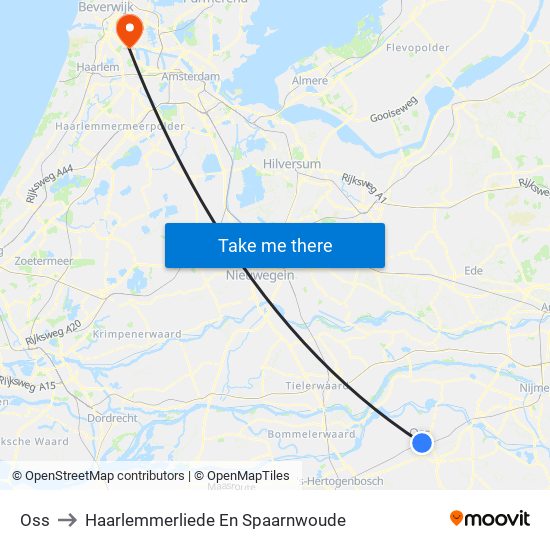 Oss to Haarlemmerliede En Spaarnwoude map